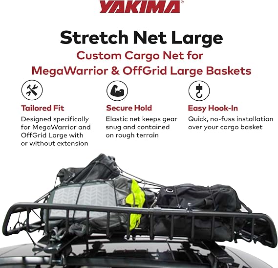 YAKIMA, Stretch Net for Roof Cargo Baskets, Large