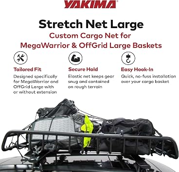 YAKIMA, Stretch Net for Roof Cargo Baskets, Large