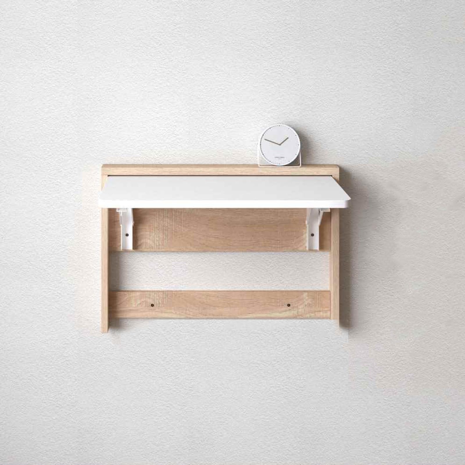 Bureau mural pliable beige compact de 25 x 19 po