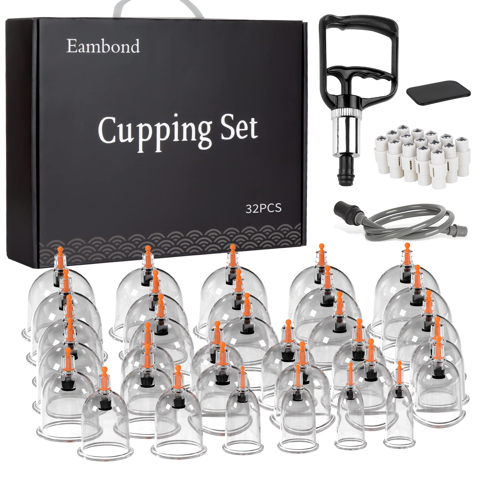 Cupping Kit for Massage Therapy, Silicone Physical Chinese Therapy Cupping Set at Home, Professional Muscle Cupping Tool with Pump & Vacuum Cups for Cellulite Reduction