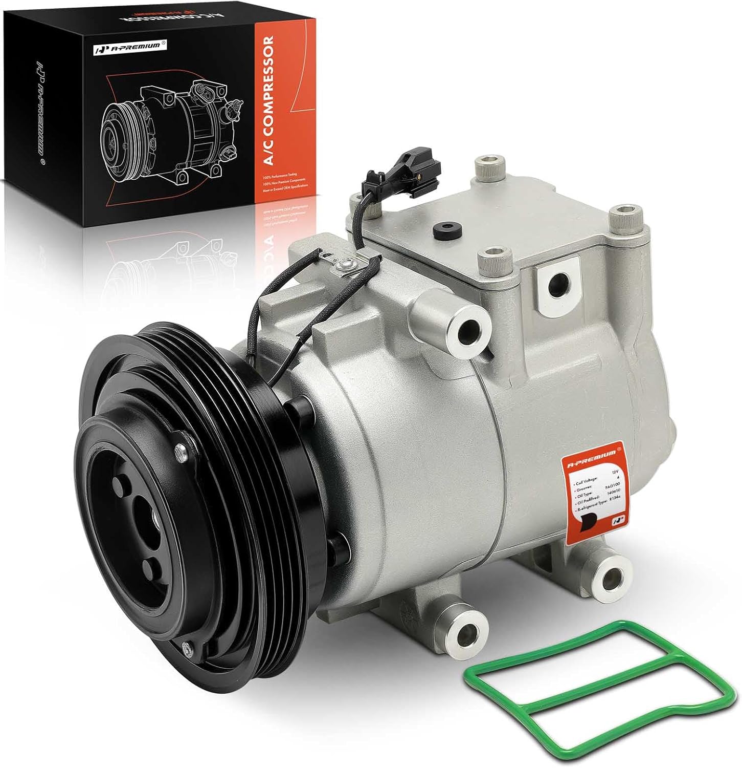 A-Premium A/C Compressor with Clutch Compatible with Hyundai Elantra 1997-2000, Tiburon 1998-2001, HS15 Compressor Type not FS10 Compressor