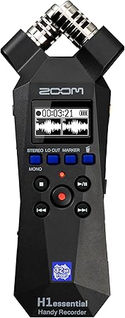 Zoom H1essential Stereo Handy Recorder with 32-Bit Float, Accessibility, X/Y Microphones, Record to SD Card, USB Microphone, Portable, for Musicians, Podcasters, Filmmakers, & Content Creators