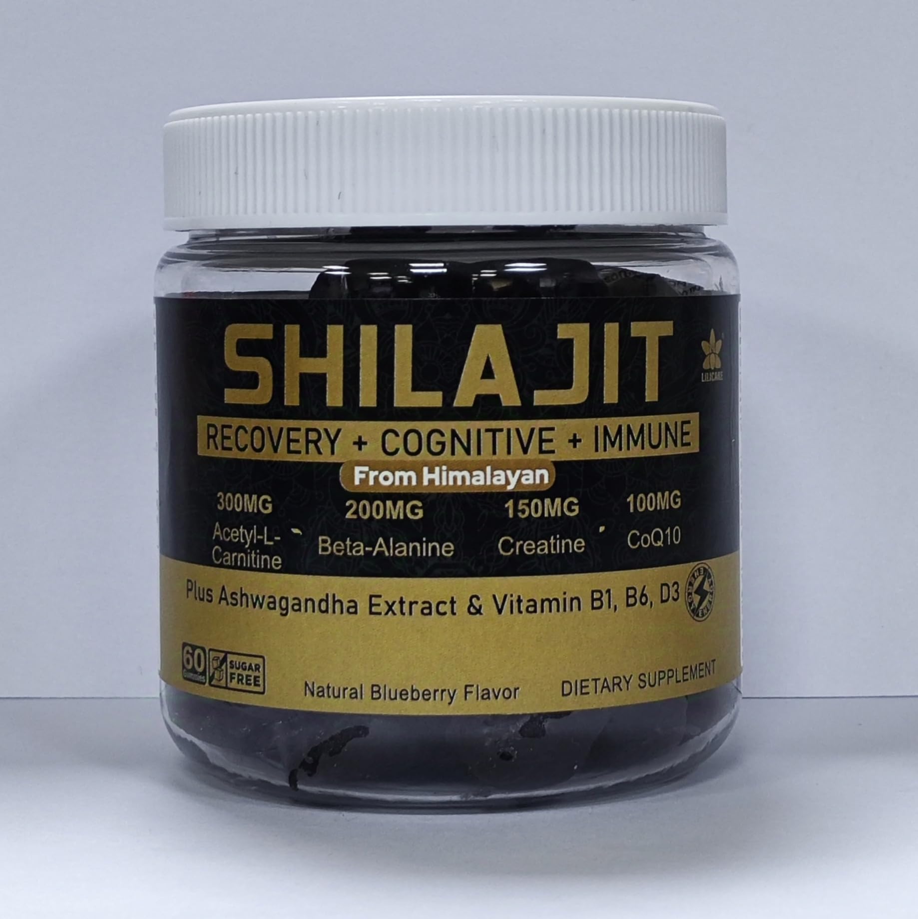 Men's & Women's Organic Shilajit Gummies Sugar Free- 60 Count (Pack of 1)
