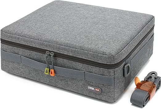 Large Camera Insert Bag,Pressure-proof Hard Shell Lens Cube Case,Digital DSLR SLR Mirrorless Cameras Accessories Storage Pouch Compatible for Canon,Nikon,Sony,PanasonicL