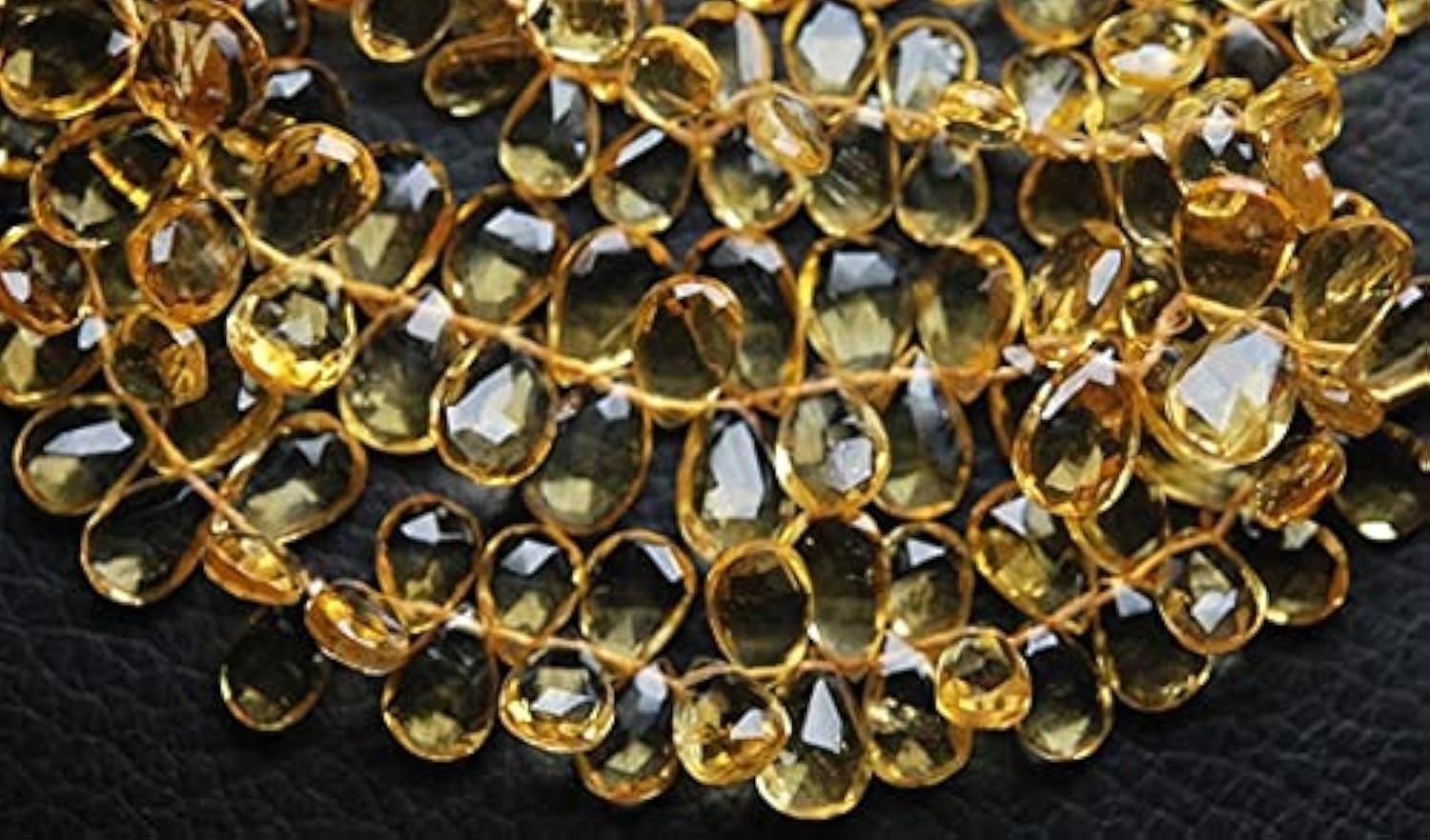 Citrine AAA briolettes poires facettées 7-8mm pour la fabrication de bijoux artisanaux