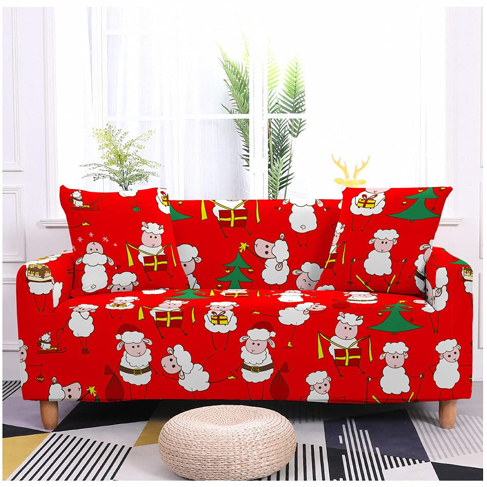 Housse de canapé de Noël spandex élastique salon dessin animé Santa