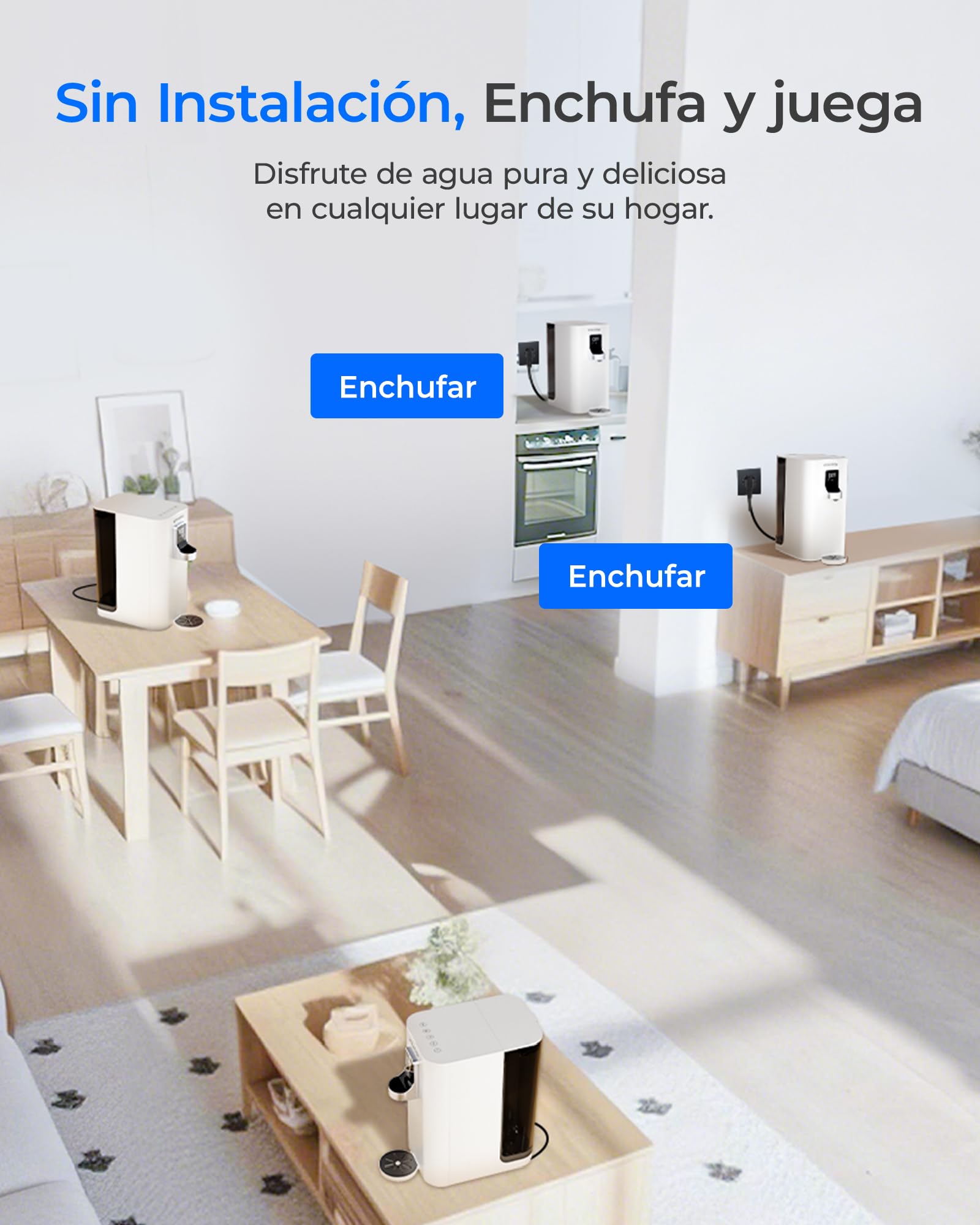 [Minerales] Waterdrop K19-HG Sistema de Filtro de Ósmosis Inversa para Encimera, Dispensador de Agua Caliente Instantánea, Portátil, Sin Instalación, 4 Temperaturas, Reducción TDS, 7 Etapas