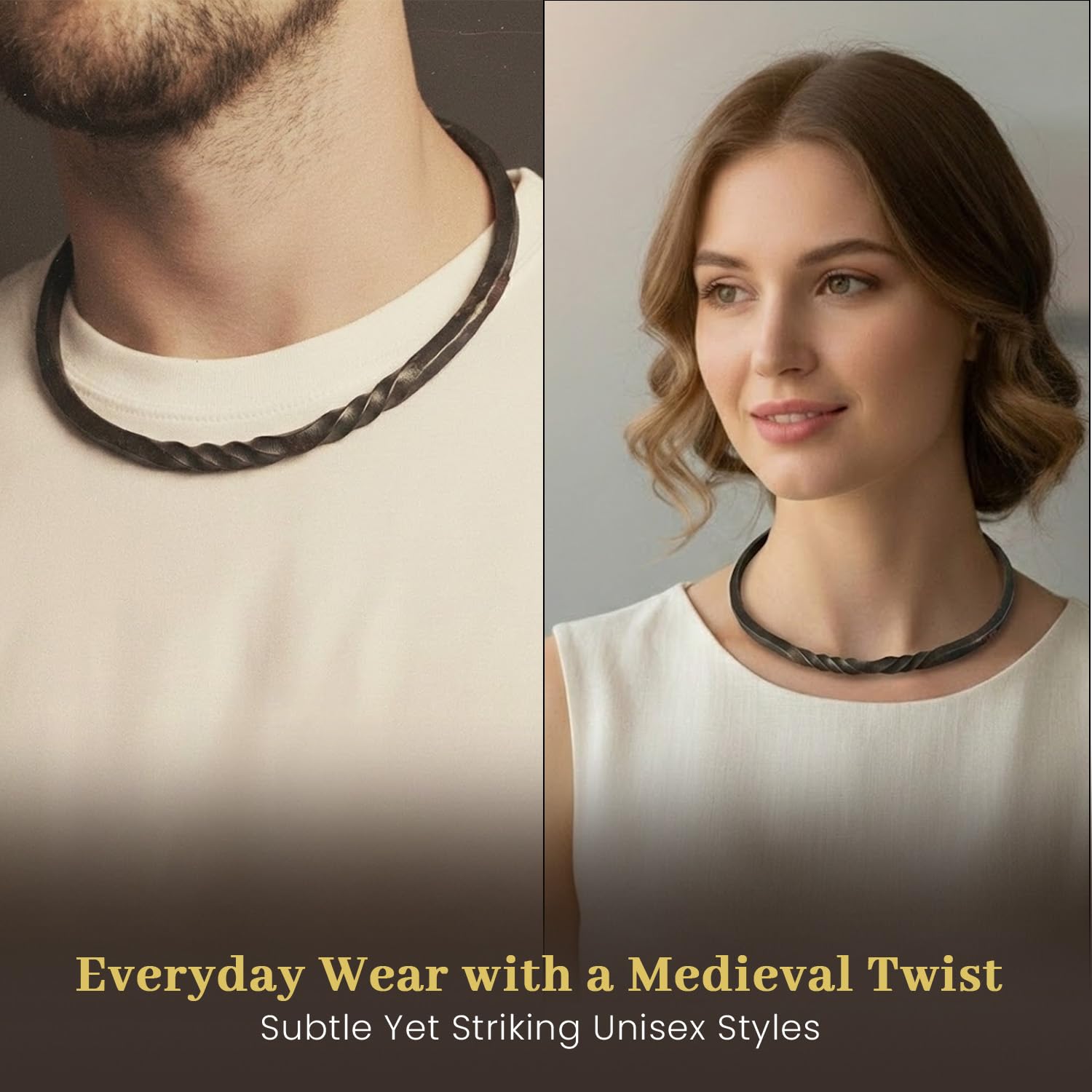 ARTIZANSTORE Hand Forged Iron Torc | Unisex Viking Necklace | Embrace Norse Heritage Jewelry | Rustic Gift for Men and Women - Image 6