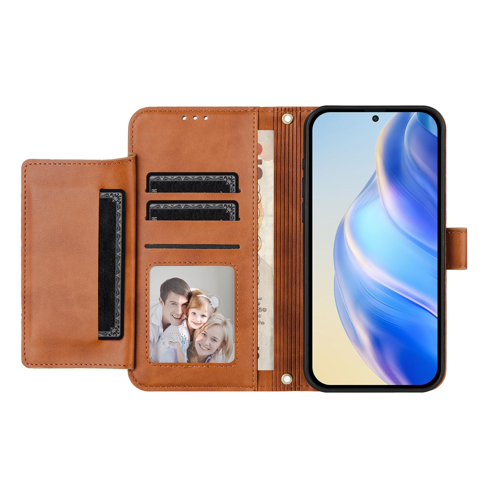 Étui Portefeuille En Cuir Pour Ulefone Note 19 - Protection RFID, Fermeture Magnétique, TPU Intégré (Marron)