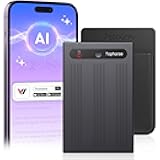 AI Voice Recorder, Free Transcribe & Summarize with AI Technology, Digital Voice Recorder w/Case, App Control, Support 101 Languages, 64GB Memory, Voice Recorder for Meetings, Calls, Black