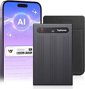 AI Voice Recorder, Free Transcribe & Summarize with AI Technology, Digital Voice Recorder w/Case, App Control, Support 101 Languages, 64GB Memory, Voice Recorder for Meetings, Calls, Black asin的图片