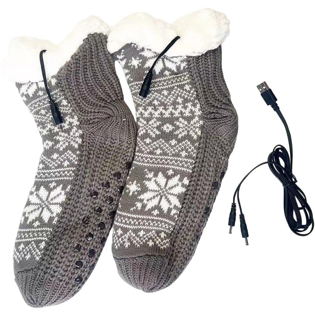 Calcetines térmicos para hombre y mujer con calefacción USB de punto