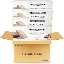 Jules Destrooper Almond Thins - Caramelized Almond Cookies, Certified Kosher Dairy, Non-GMO, Authentic Biscuits Made in Belgium - 3.5 Oz, Pack of 4