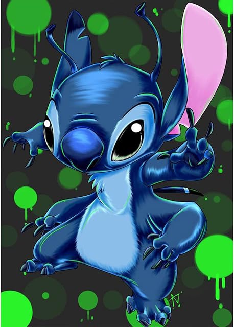 AIRDEA Stitch Diamond Painting Kits, 5D Diamond Painting Kits for Adults, Full Drill Anime Diamond Painting Kits Stitch Diamond Art Kits Animals Crystal Picture Art for Home Decor 11.8x15.7 Inch