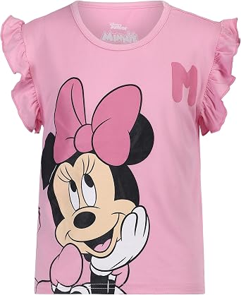 Disney Minnie Mouse Girls Hoodie T-Shirt and Pants Set for Little Kids