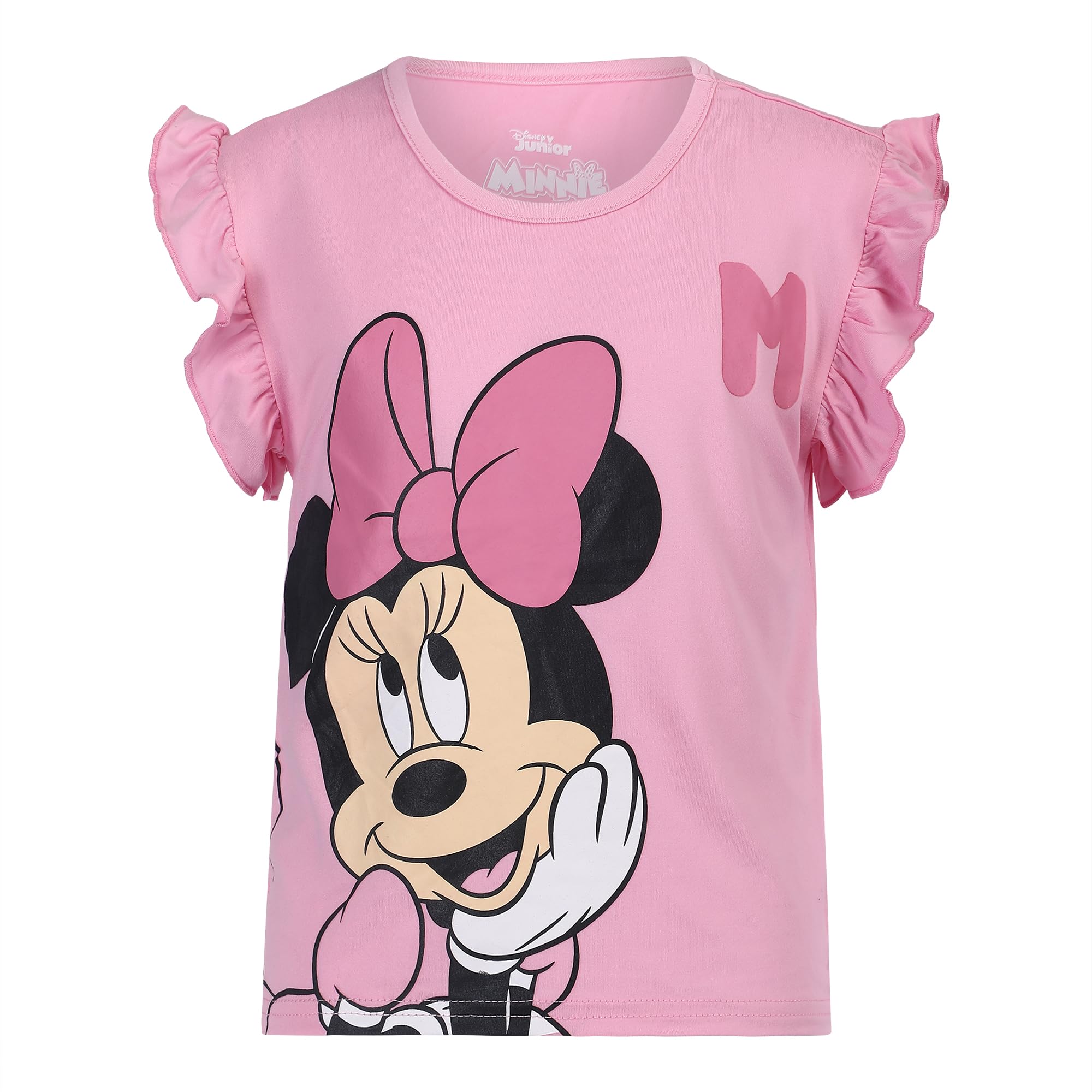 Disney Minnie Mouse and Friends Felpa con cappuccio, maglietta e pantaloni per bambine e grandi, rosa e grigio chiaro
