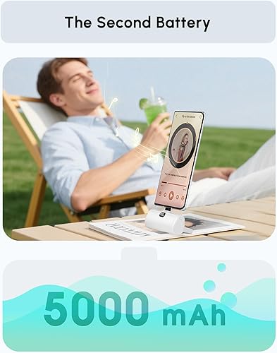 Miniatura 3 de Cargador de teléfono portátil USB C para iPhone 17 Pro Max, mini banco de energía de 5000 mAh con pantalla digital y soporte duradero para teléfonos