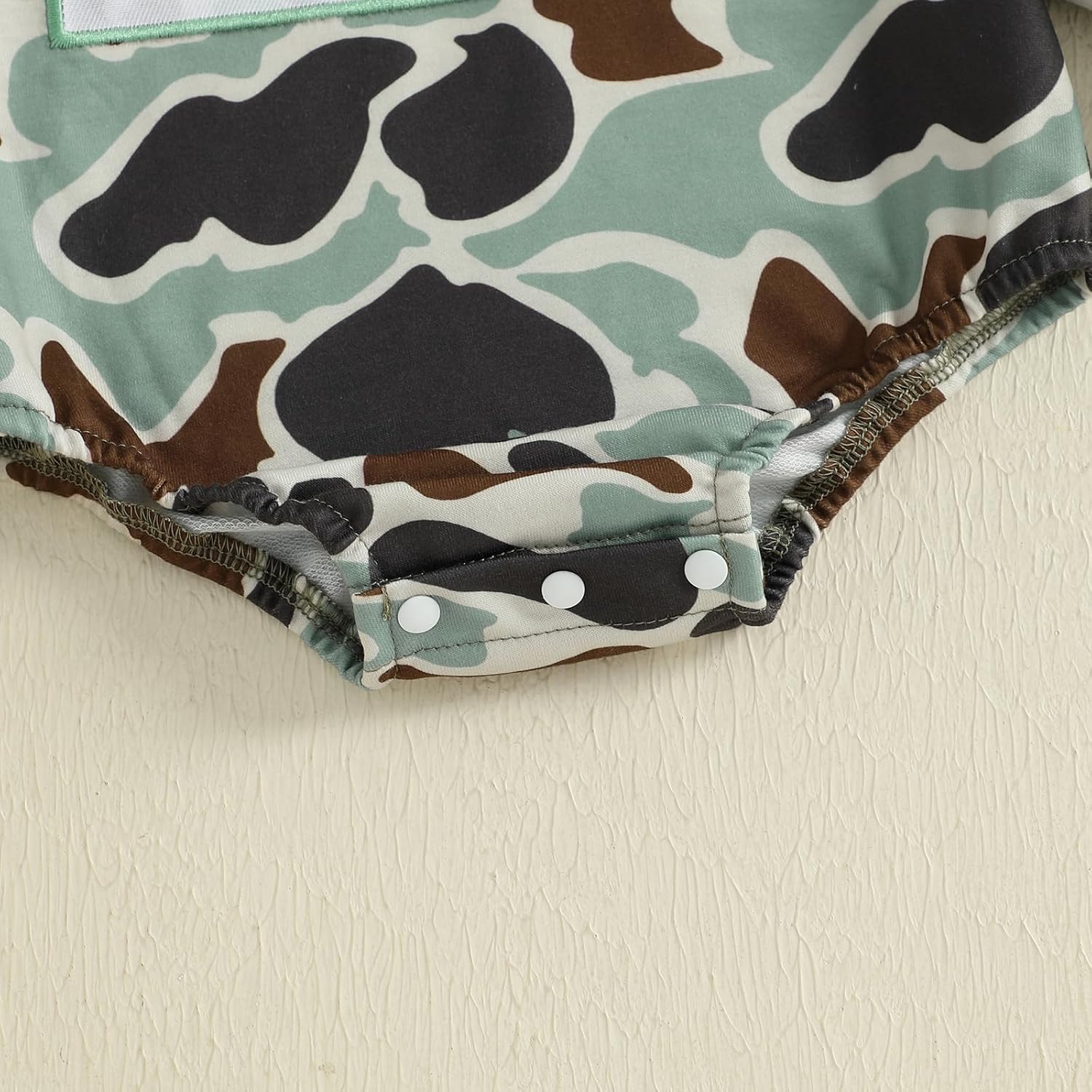 Baby Boy Hunting Outfit Newborn Daddys Hunting Buddy Mallard Duck Sweatshirt Bubble Romper Onesie Baby Fall Clothes (Daddys Buddy-Army Green, 3-6 Months) - Image 4