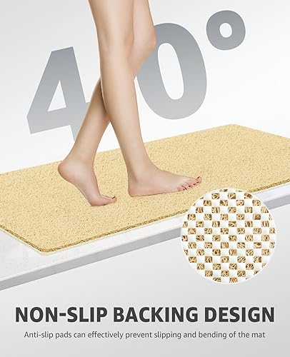 Miniatura 5 de OTHWAY Tapete de ducha antideslizante sin ventosas, de secado rápido, antideslizante para ducha, baño, tapete de ducha de PVC para áreas húmedas