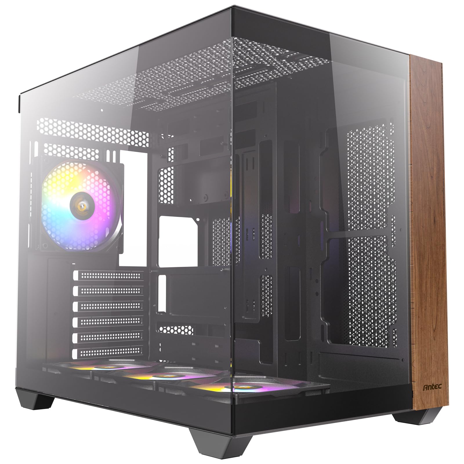 Antec Cx800 Midi Tower Nero, Legno (antec Cx800 Wood Mid Tower Gaming Case, 1 X Usb TypE-C / 1 X Usb 3.0, Tempered Glass Front And Side Window Panel,