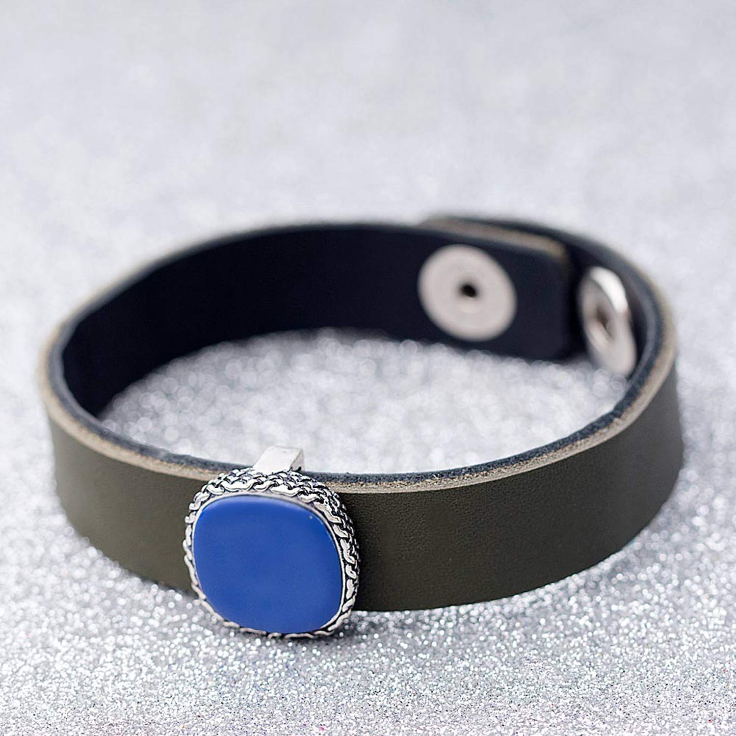 Dare Milestone Leather Bracelet with Sapphire Accent