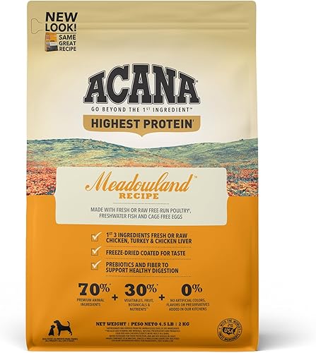 Miniatura 10 de ACANA Alimento seco para perros Highest Protein Ranch, Receta de carne de res, 25 libras