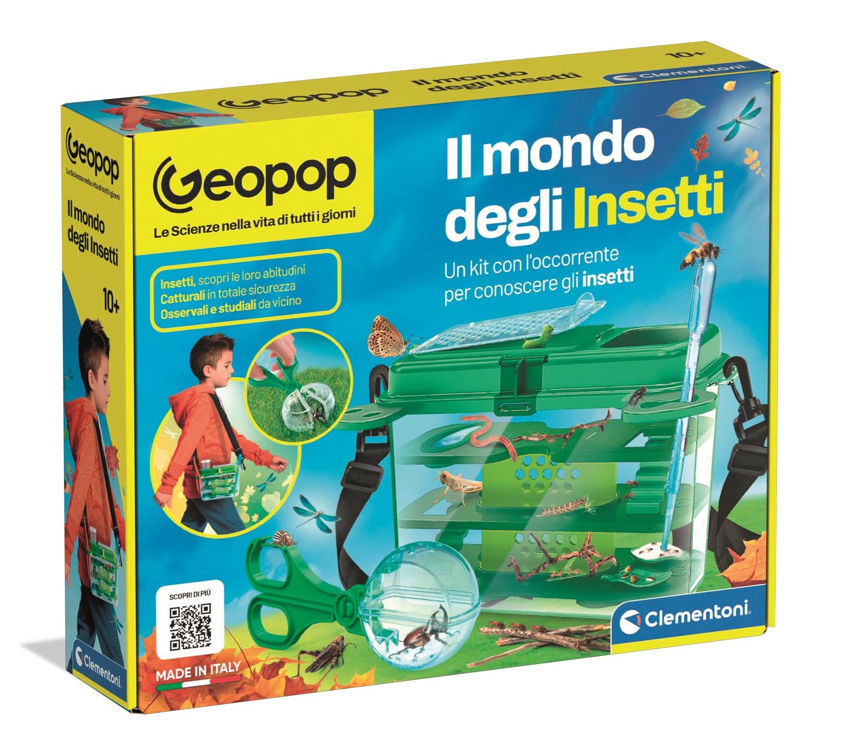 Clementoni x Geopop - Il Mondo degli Insetti, Gioco Scientifico per Bambini 10+ Anni con Kit per Scoprire il Mondo degli Insetti Animali, Made in Italy, Lingua Italiana, 19428