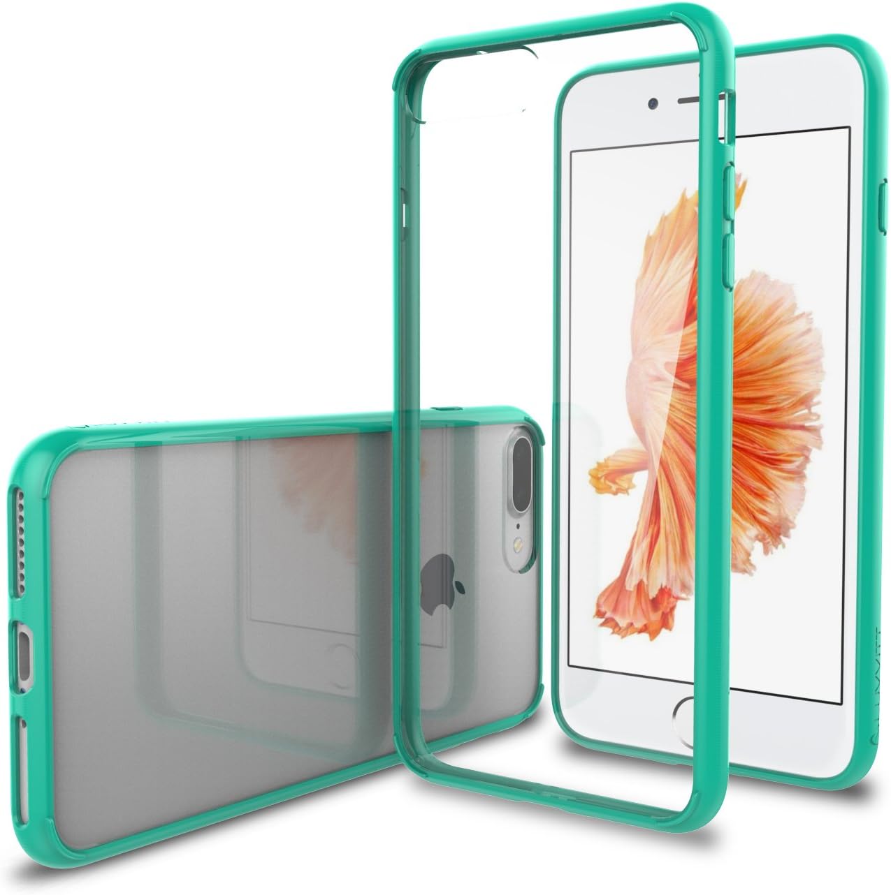 Luvvitt Clear View iPhone 7 Plus/iPhone 8 Plus Case with Hybrid Scratch Resistant Back and Shock Absorbing Bumper for Apple iPhone 7 Plus (2016) and iPhone 8 Plus (2017) - Teal