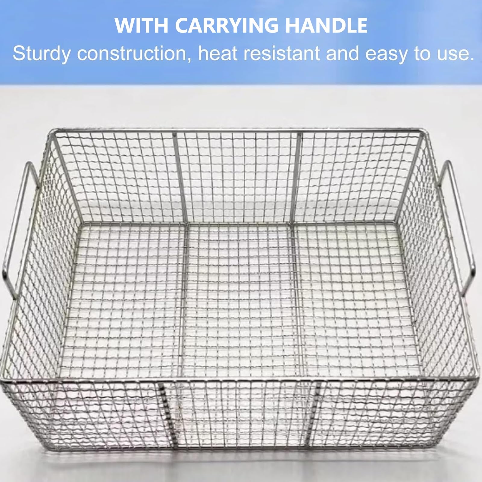 Cesta de esterilización, bandeja de esterilización de instrumentos de acero inoxidable 304 con asa, malla de 1 cm, para odontología, otorrinolaringología, oftalmología