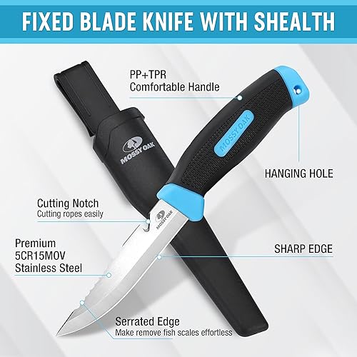 Miniatura 3 de Mossy Oak Kit de Herramientas de Pesca - Alicates de Pesca, Sujetador de Labios de Pescado, Removedor de Anzuelos de Pesca Multifuncional con Funda