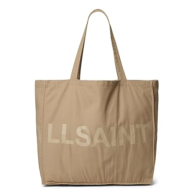 AllSaints Large Biggy Tote Messenger Bags Light Khaki, Cotton
