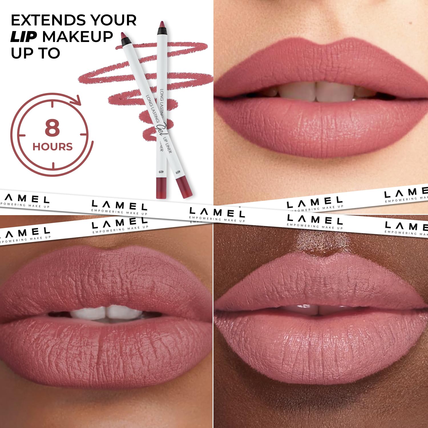 Lamel 5-Pack Lip Liner Set - Waterproof & Long-Lasting -5