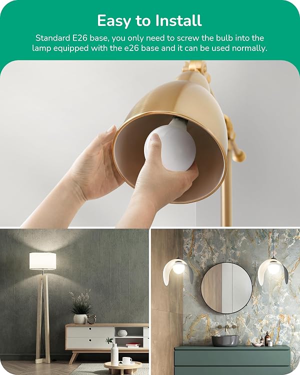 EDISHINE Vanity Light Bulbs, G25 LED Bathroom Light Bulbs, 25 Watt Equivalent Globe Light Bulb, CRI90+ 5000K Daylight White 450LM, E26 Base, 4 Pack Non-dimmable, ETL Listed by EDISHINE - Image 7