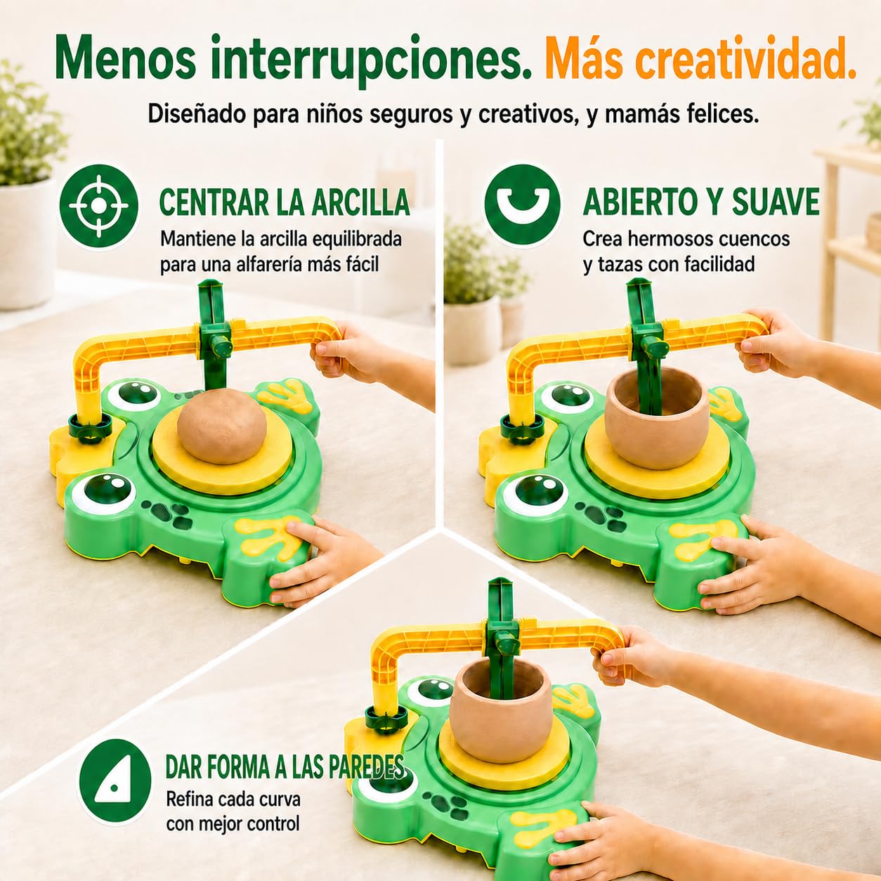 Torno de Alfarería para Niños 6-12 Años: Juguete Educativo Manualidades Kit para Principiantes con Arcilla y Pinturas, Juguete Artístico y de Manualidades, Idea Regalo para Cumpleaños o Navidad