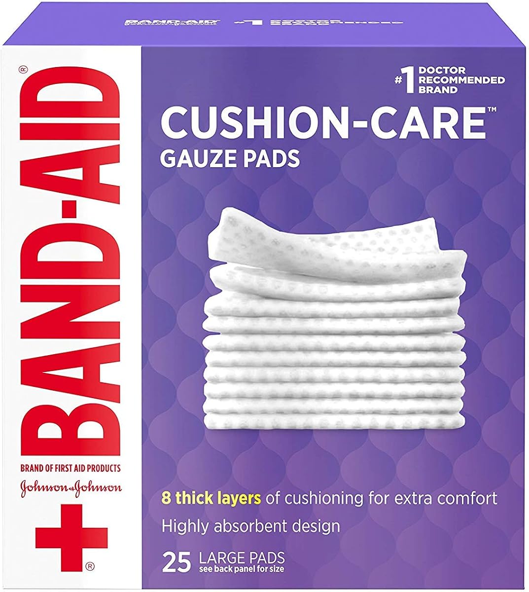 Band-Aid First Aid Gauze Pads, Large (4 Inch x 4 Inch) 25 ea Pack of 4