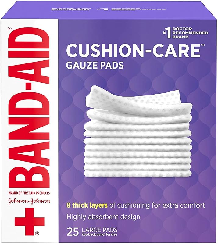 Band-Aid First Aid Gauze Pads, Large (4 Inch x 4 Inch) 25 ea Pack of 4