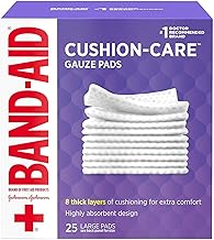 Band-Aid First Aid Gauze Pads, Large (4 Inch x 4 Inch) 25 ea Pack of 4
