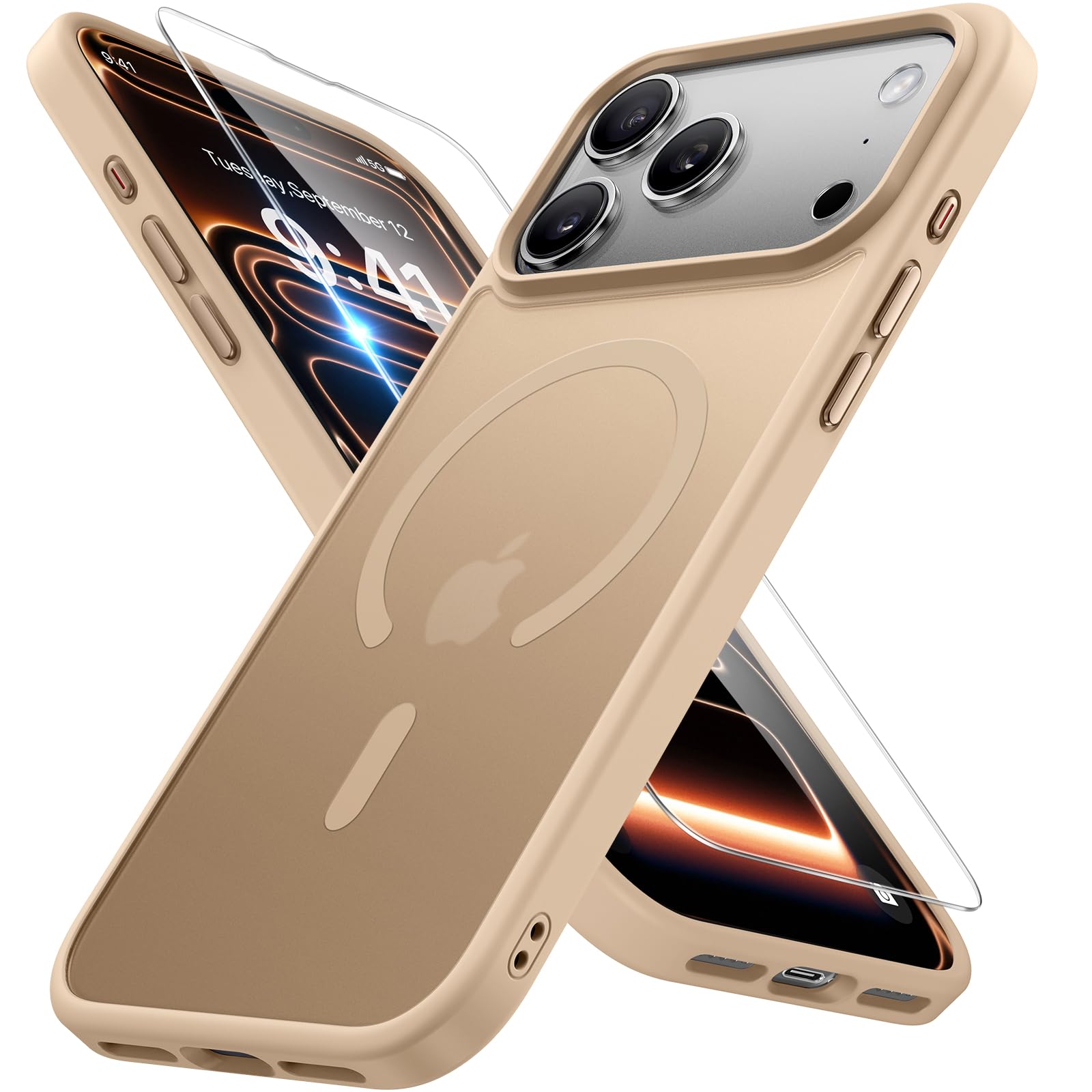 Miracase for iPhone 17 Pro Max Case with MagSafe [with 9H+Screen Protector] Military-Grade Protection Shockproof Scratch-Resistant with Velvet Touch for iPhone 17 Pro Max Cover 6.9", Matte-Deep-Blue — view 77