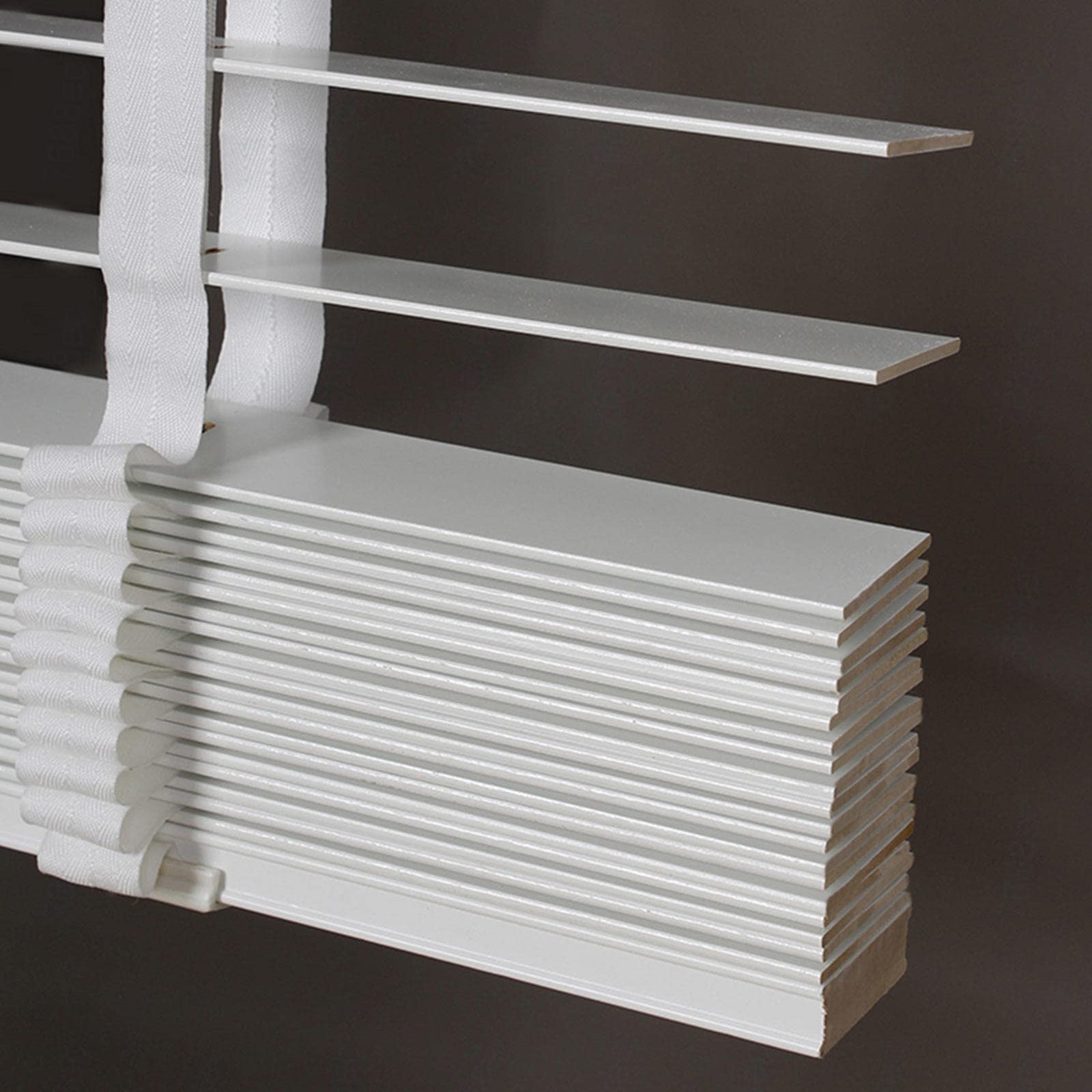 Jolan Blinds Window, Venetian Blinds Wooden White, 50mm Slats Horizontal Blinds, Real Wood Venetian Blinds for Home Office, Privacy Curtains, Blackout/Heat Insulation Shutters,W×H-120x140cm/47x55in