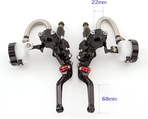 Miniatura 3 de Universal 78 "0.866 in motocicleta CNC cilindro maestro doble hidráulico freno embrague palancas kit depósito bomba para 125cc-500cc