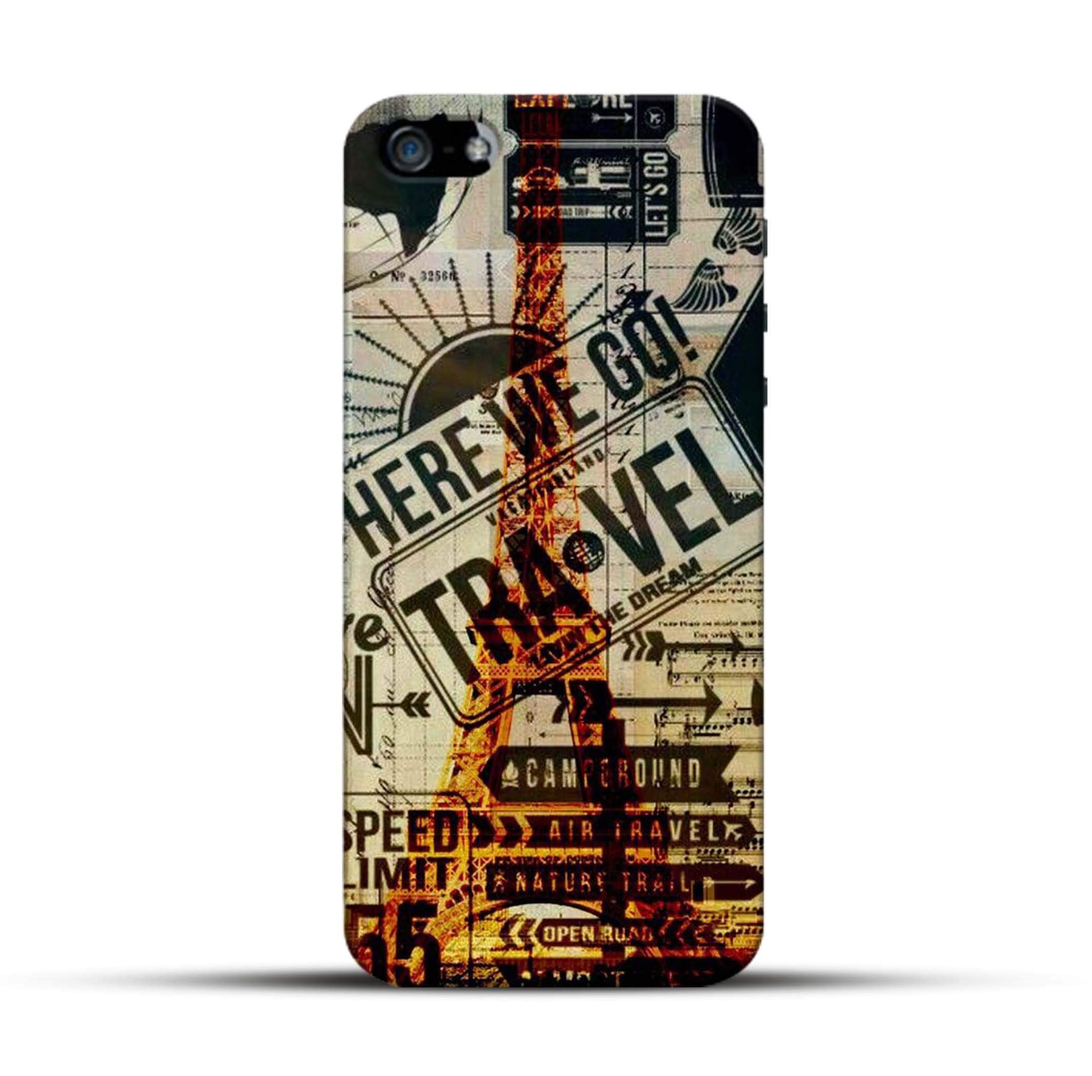 Pikkme Plastic Funky Travel Quotes -Here We GO - Abstract Background Designer Printed Hard Back Cover Case For Apple iPhone 6 / 6S (Multicolour)