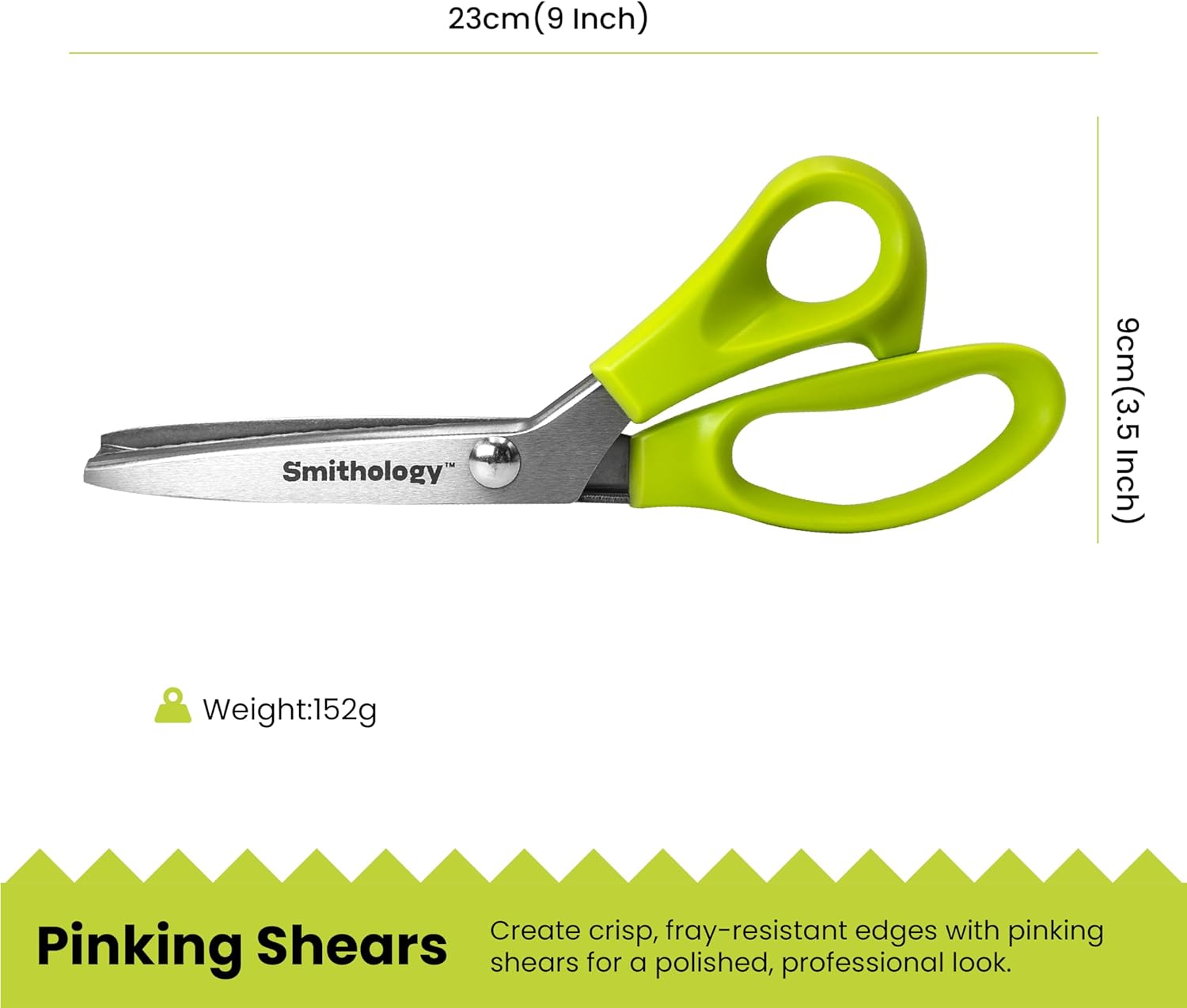 Smithology Pinking Shears 2-Pack | Fabric Scissors with Titanium Coated Stainless Steel Blades, Zig Zag Edge and Ergonomic Handles