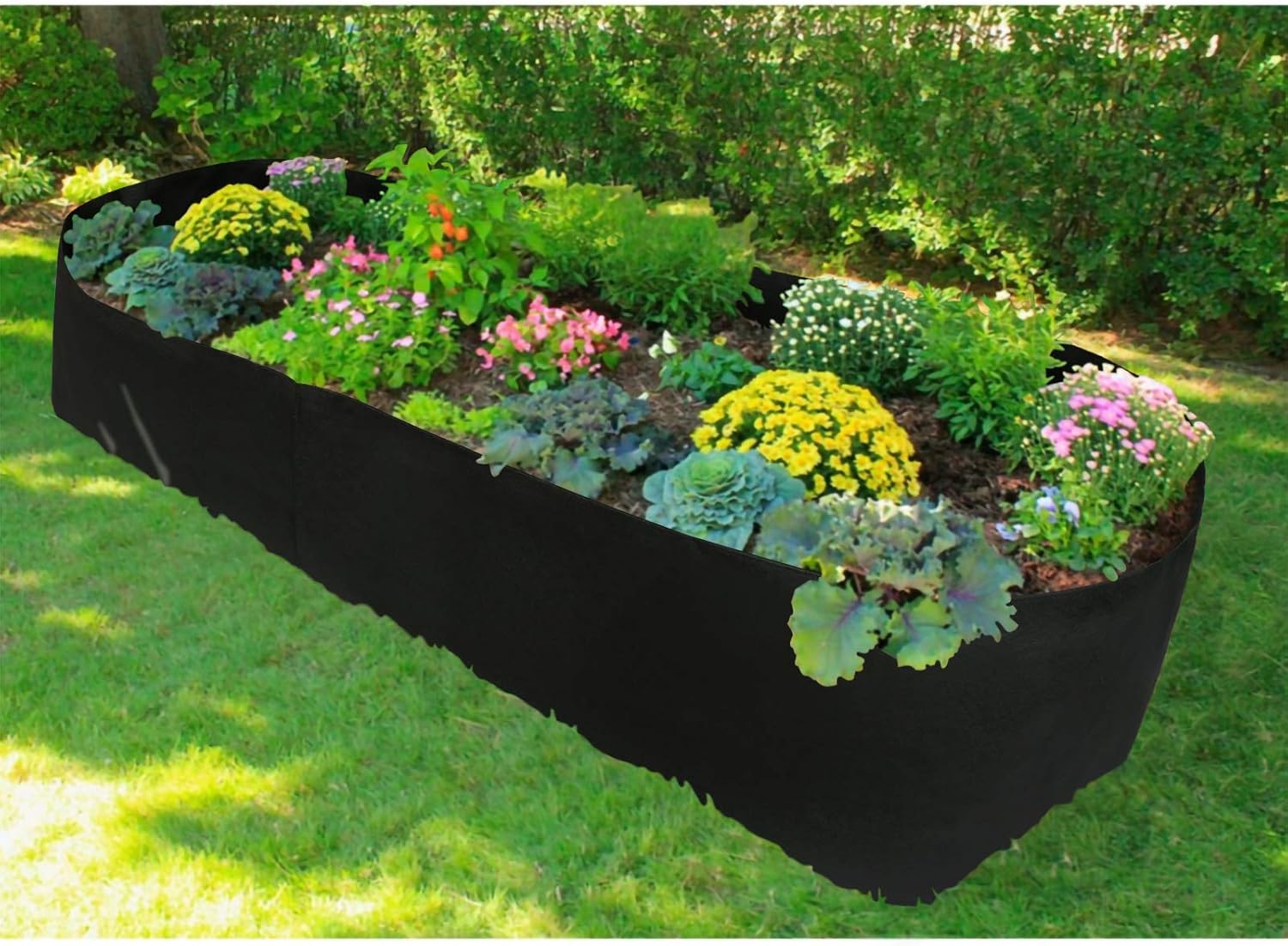 Firlar Fabric Raised Garden Bed, Fabric Raised Planting Bed Grow Bag, Fabric Pots Planting Pots for Herb Plants Flowers Vegetables, Black (35.4x70.8 Inch)