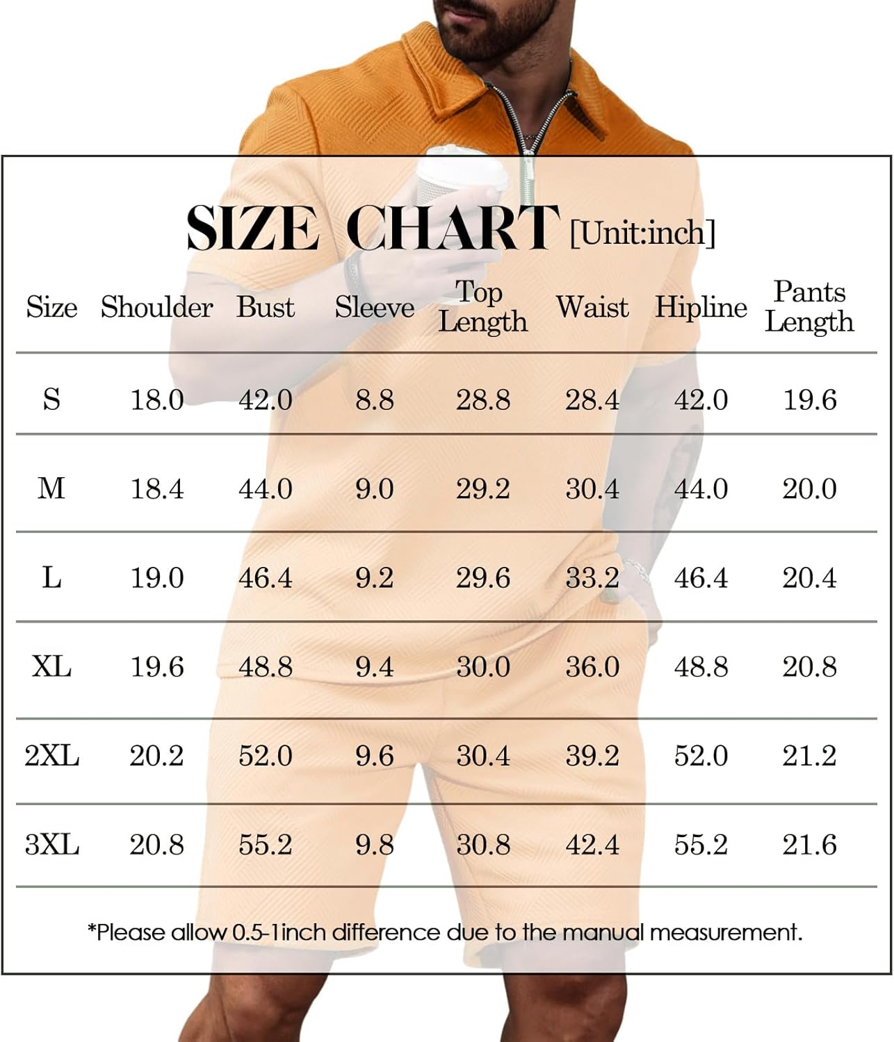 Mens 2 Piece Zip Tracksuit Polo Shirt and Shorts Sets Short Sleeve Summer Casual Outfit - Image 6
