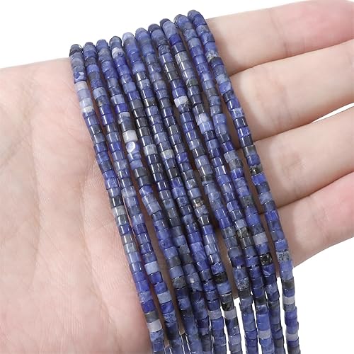 Miniatura 9 de Cuentas cilíndricas cortas de espectrolita natural de 0.079 x 0.118 in, 155 cuentas sueltas de tubo semipiedras preciosas para diseño de joyería