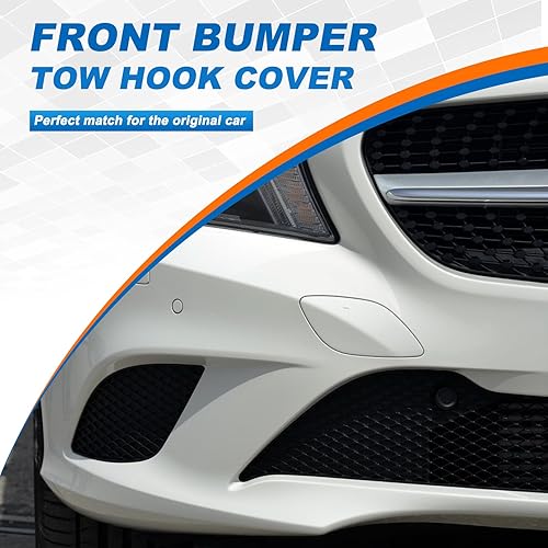 Miniatura 2 de Tapa de gancho de remolque de parachoques delantero para Mercedes-Benz Clase CLA W117 2014 2015 2016 A1178850622 (negro, lado derecho del pasajero)