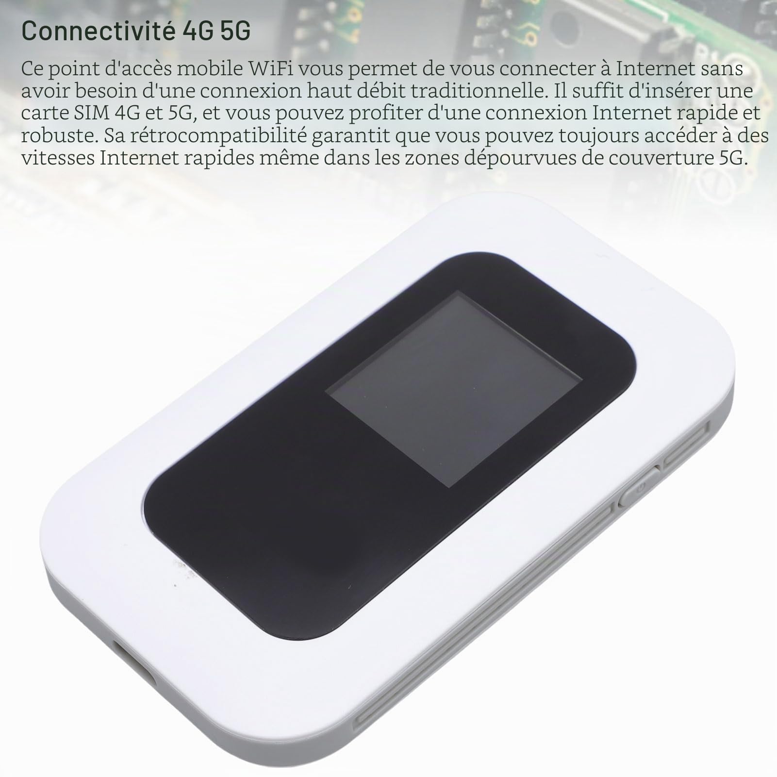 Jectse 4G 5G 5G WiFi Mobile Hotspot, 300 Mbps Dispositif de Hotspot de Haute Vitesse avec Emplacement pour Carte SIM, Points Chauds WiFi Portables pour Voyager, Connectez jusqu'à 10