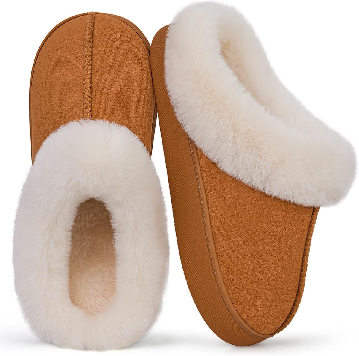 Fuzzy Slippers for Women Comfy Memory Foam Slippers Winter Soft Warm Cozy Non Slip House Shoes Indoor and Outdoor
