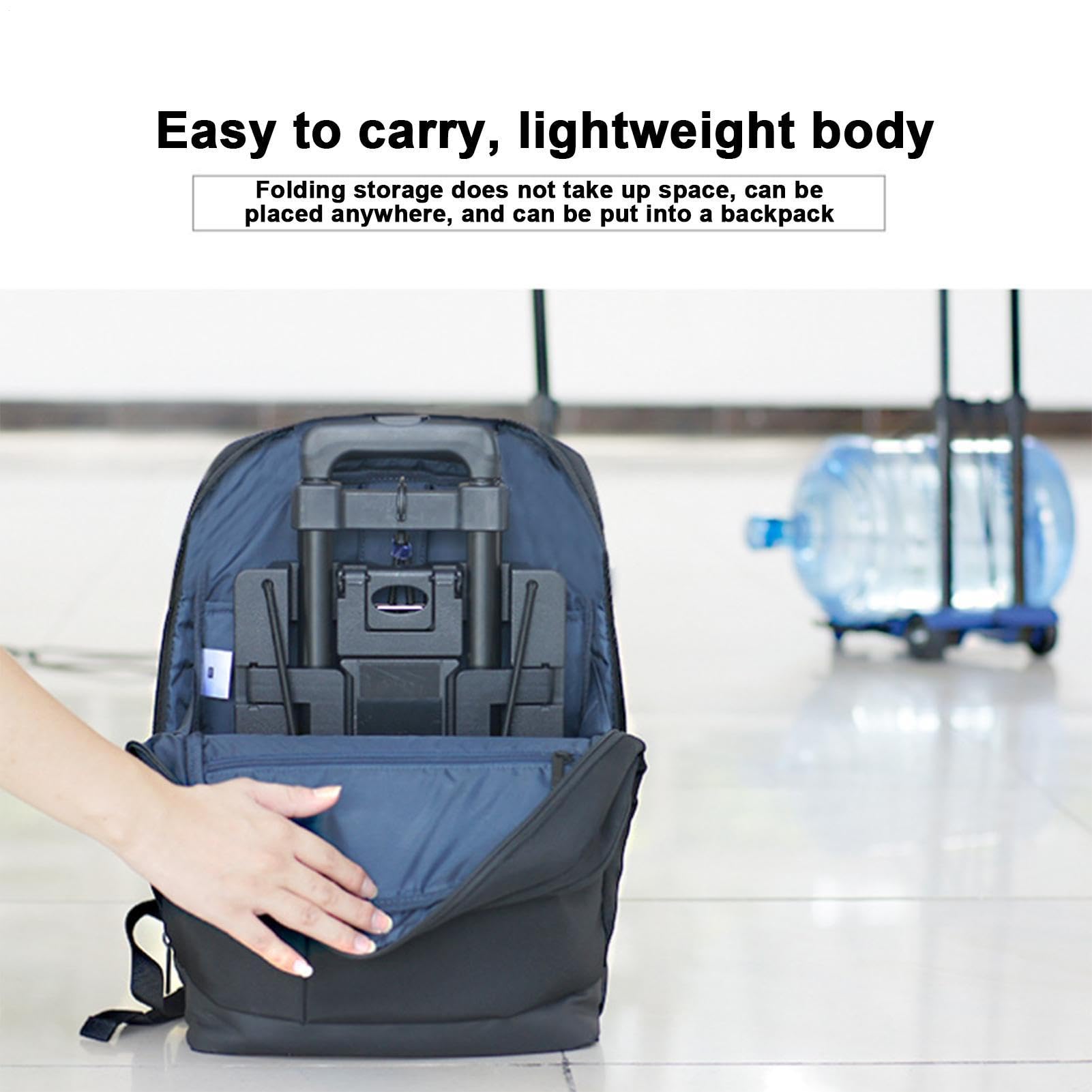 Carrello pieghevole per bagagli, portatile, in lega di alluminio, compatto | con base a ruota mini, leggero, per sedili auto, valigie, traslochi, shopping, aeroporto all'aperto