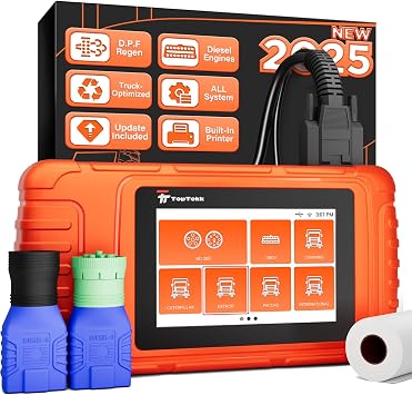TTS600 Heavy Duty Truck Scanner & Code Reader - Professional Diesel Diagnostic Tool with DPF Regeneration and Built-in Printer